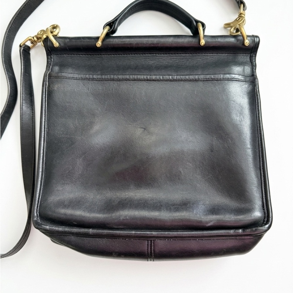 Vintage Coach Willis Black Leather Bag with Hangtag - Picture 2 of 9
